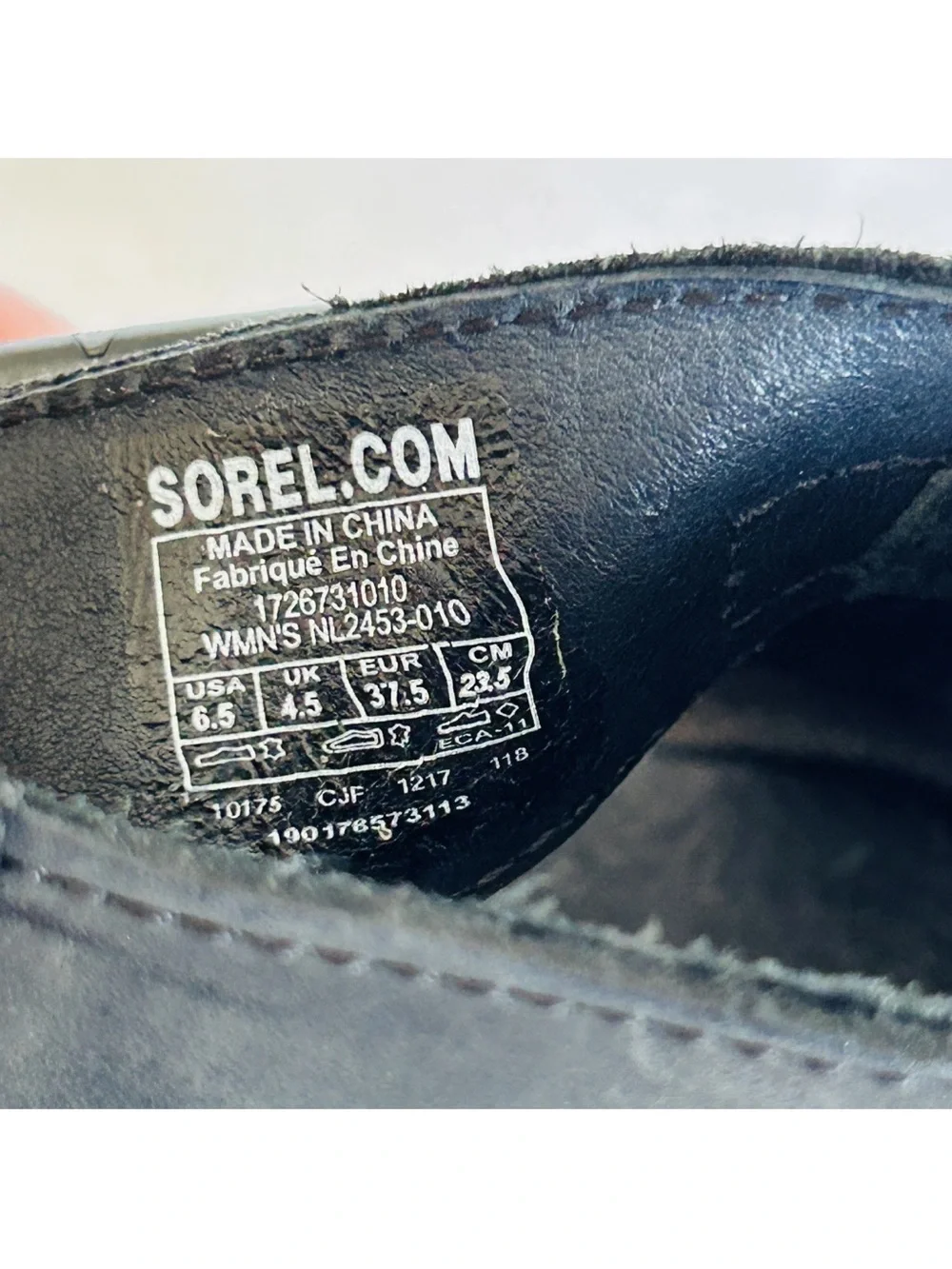 SOREL Women’s Joanie II Lace Up Wedge Leather Sandals Size 6.5 Black Sea Salt